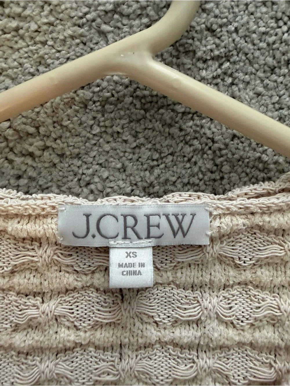 J. Crew Cream and Navy Textured Cardigan